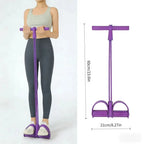 1PC Home Fitness Resistance Bands Set - 4 Elastic Pull Ropes for Full Body Workout Abdominal Exercise Rowing & Other Fitness Activities Strength And Flexibility Enhancer mbzr