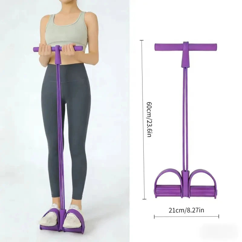 1PC Home Fitness Resistance Bands Set - 4 Elastic Pull Ropes for Full Body Workout Abdominal Exercise Rowing & Other Fitness Activities Strength And Flexibility Enhancer mbzr