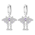 Silver Zirconia Butterfly Dragonfly Gradient Drop Earrings Gift