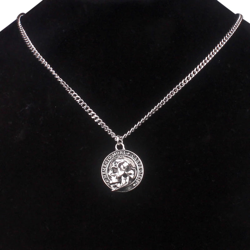 Vintage Ethic  Letter Skull Necklace  Fashion Punk Christmas Skeleton Necklaces for Women and Men