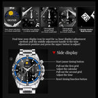 OLEVS Fashion Brand Men's Watch Waterproof and Luminous Calendar Lunar Phase Timing Code Watch Luxury Sports Men's Quartz Watch mbzr