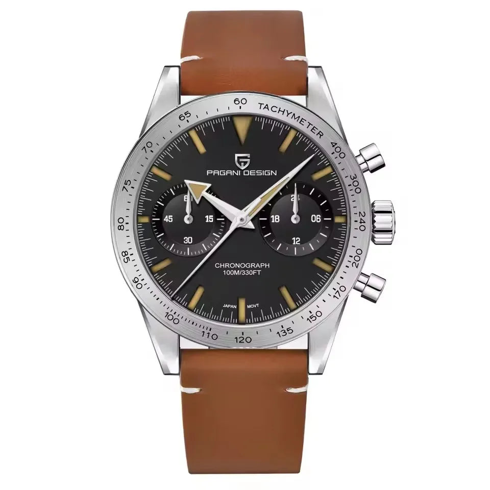 PAGANI DESIGN Retro Luxury Quartz Men Watch Japan Movt 316L All Steel Chronograph Sapphire Mirror Luminous Waterproof Man Watch