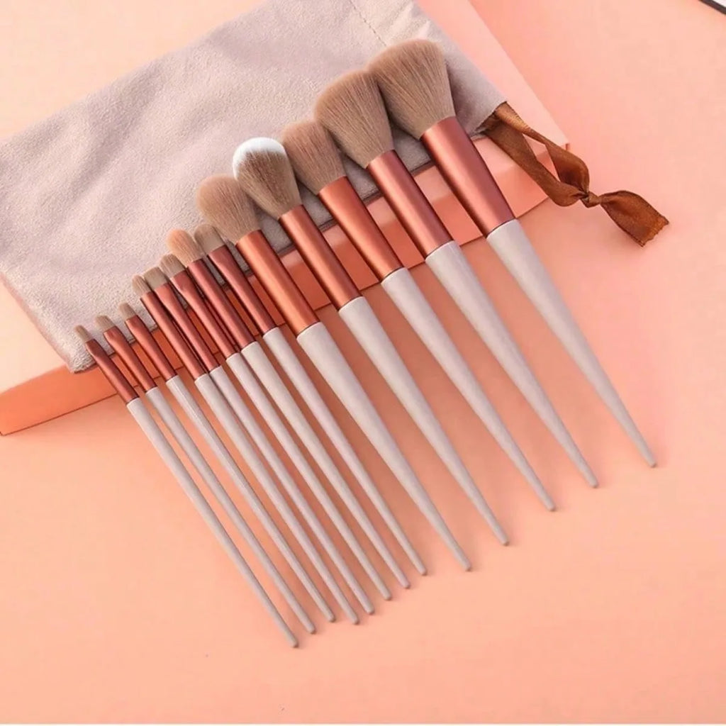 13 Soft Makeup Brushes Set With Perfect Soft Pouch - Premium Makeup Tools,Made Of High Quality Fibers,Girly Fashion Items mbzr