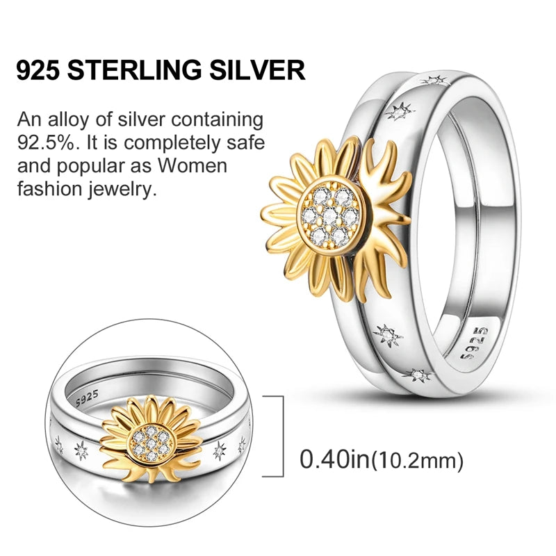 Original 925 Sterling Silver Ring Colorful Diamonds Cubic Zircon Finger Ring for Women