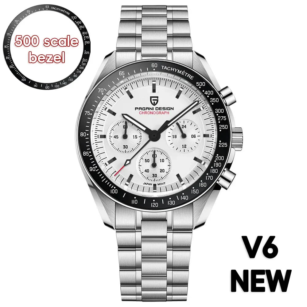 PAGANI DESIGN 2026 New Moon Luxury Quartz Watch For Men Sports Chronograph AR Sapphire crystal Luminous  leisure Wrist watch For Men Local delivery