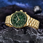 New Classic Men Watch PAGANI DESIGN Golden Green Luxury Quartz Watch For Men Automatic Date Speed Sport Chronograph AR Sapphire crystal Wristwatch Men Local Shipping