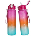 Large-Capacity 800ml Sports Water Bottle with Straw & Scale for Outdoor Fitness Camping Travel Car Bicycle mbzr