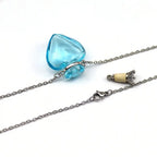 1pc Simple Colorful Glass Vial Pendant Necklace With Titanium Steel Chain, Suitable For Holding Perfume, Essential Oils, Pet Ashes - For Men & Women