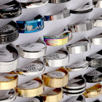 Fashion Jewelry Wholesale 100pcs/Lots Stainless Steel Rings Party Gift Wedding Rings Mix Style Mens Womens Rings