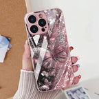 Butterfly Leopard Print Phone Case For iPhone 17 16 14 13 11 12 15 Pro Max Air 16E 8 7 Plus XR SE Tempered Glass Silicone Cover