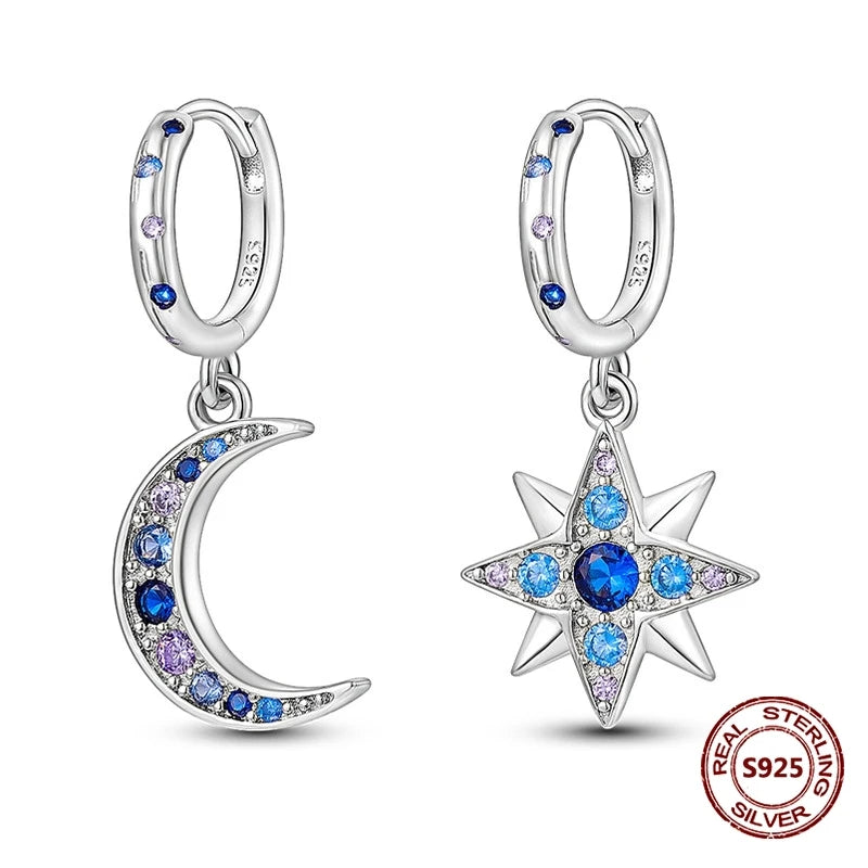 Fine Jewelry 925 Silver Rose Gold Plated Zircon Sparklin Hoop Earrings For Women mbzr