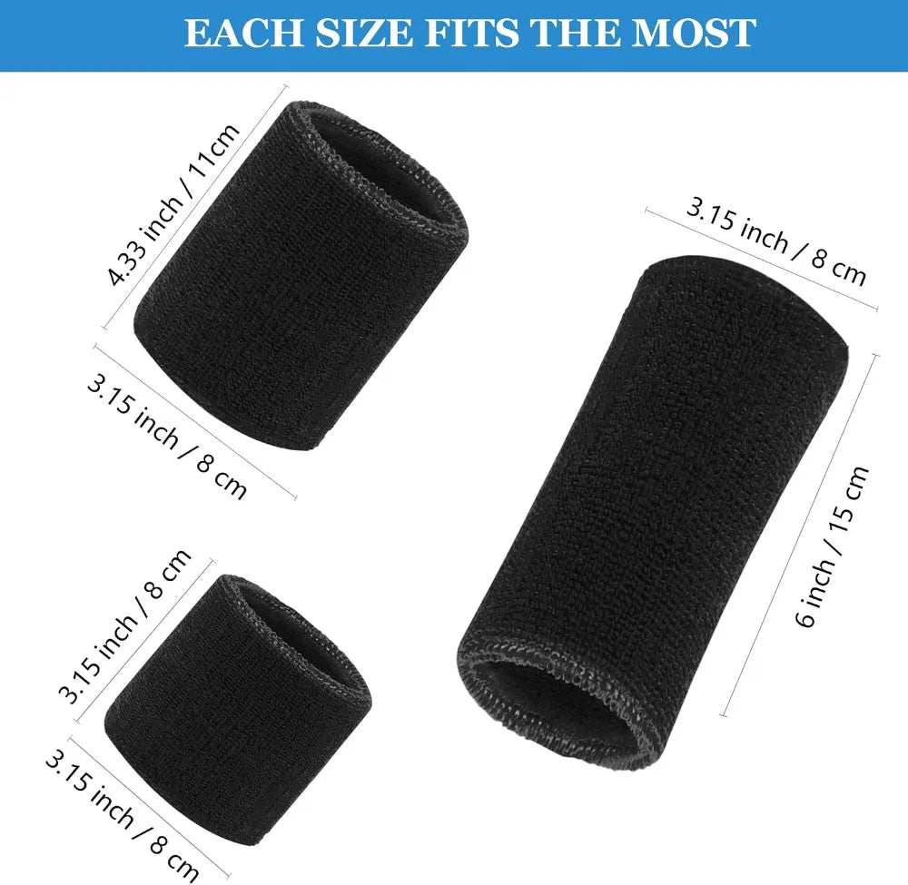 6-Pack Moisture Wicking Sweatbands for Sports, Tennis, Basketball, Running, Gym mbzr