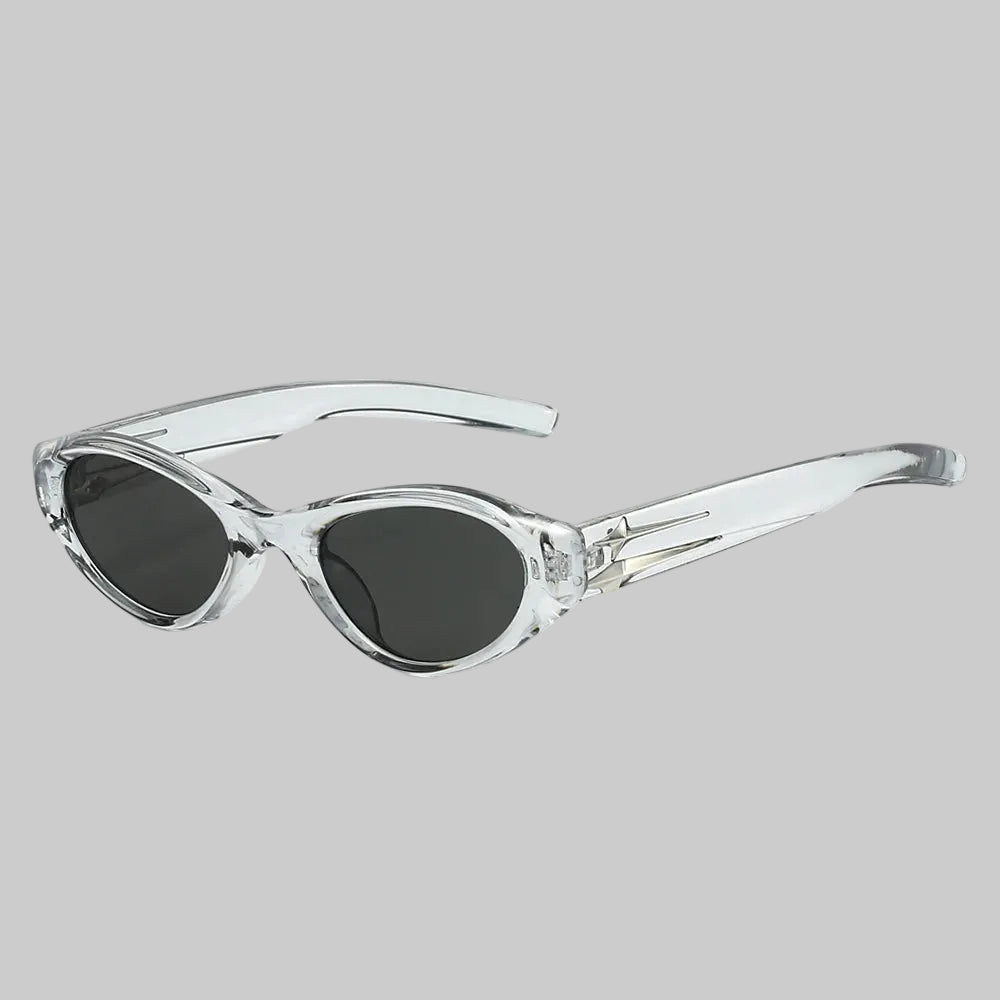 Trendy Retro Black Cat-Eye Sunglasses (Silver Star Detail) – Luxury INS Vibe, Perfect for Stunning Street Snaps mbzr