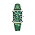 YaLaLuSi Vintage Gold Ladies Watch Irregular Octagon Rectangle Emerald Green Dial Croc Embossed Leather Band Elegant Roman Scale Quartz Wristwatch For Women