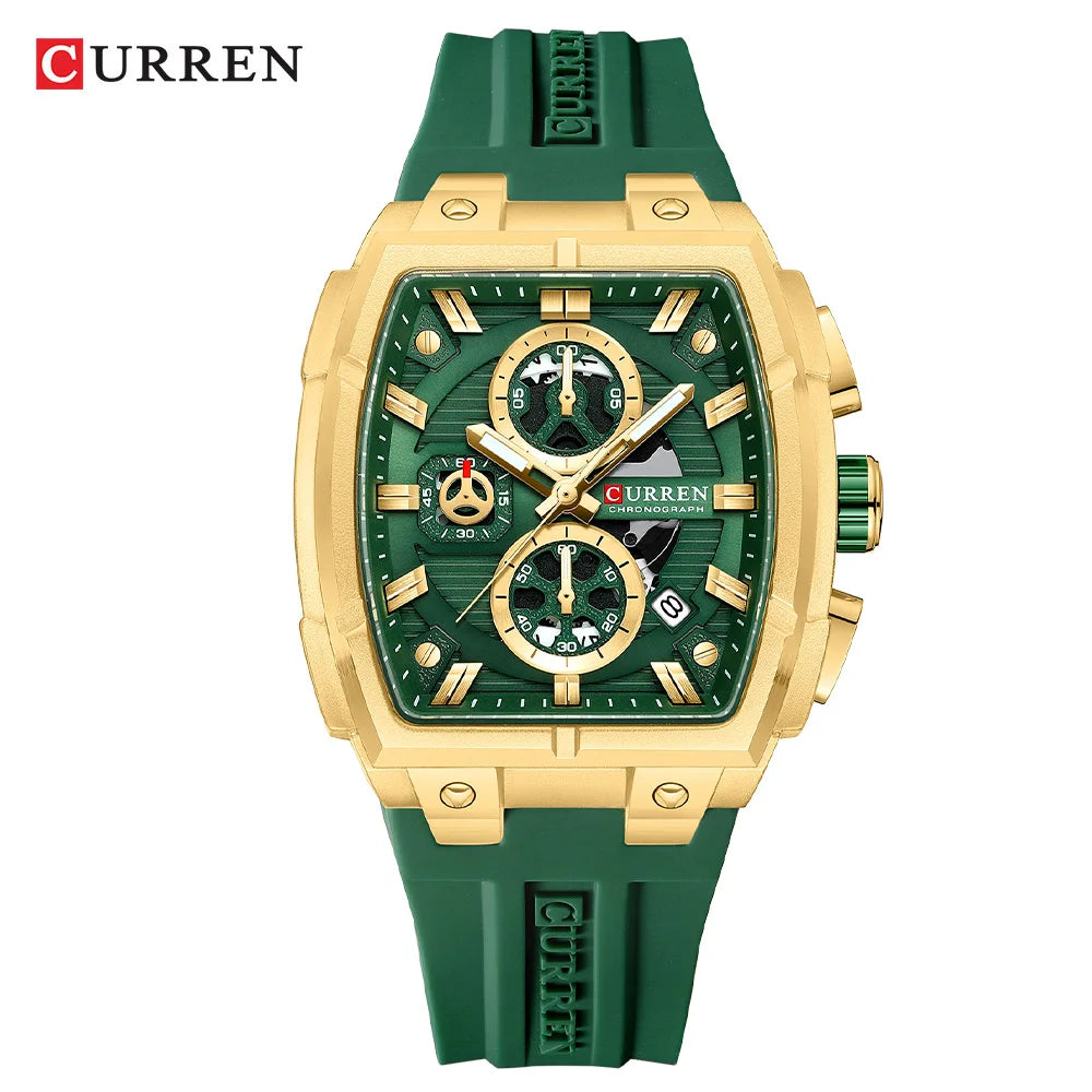 Fashion Men's Wrist Watch,Luxury Chronograph Waterproof Date Dress Watch for Men with Silicone Rubber Strap mbzr