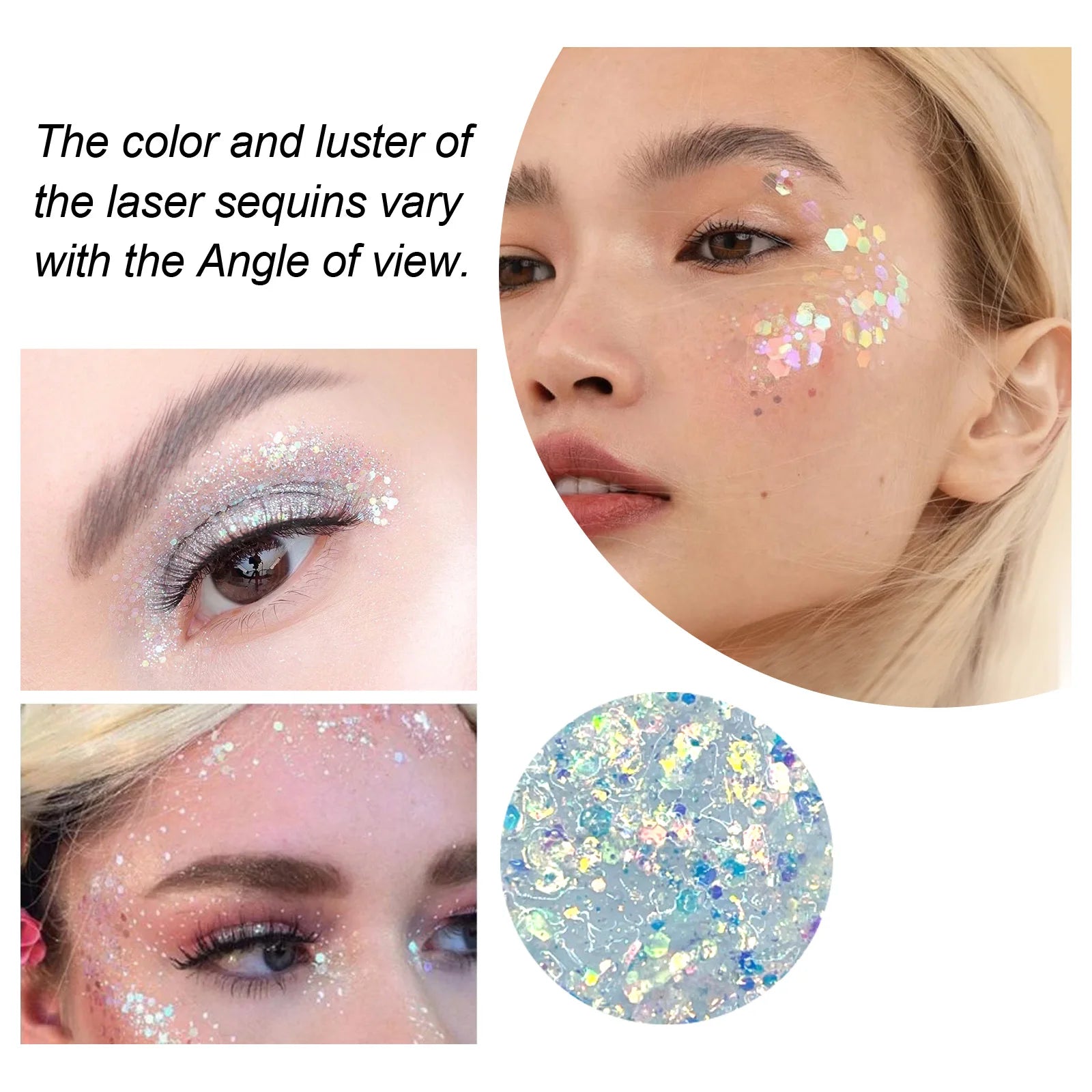 Body Glitter Gel Sequins Long Acting Face Eyes Hair Prom Party Mermaid Scales Not Easy To Take Off Makeup mbzr