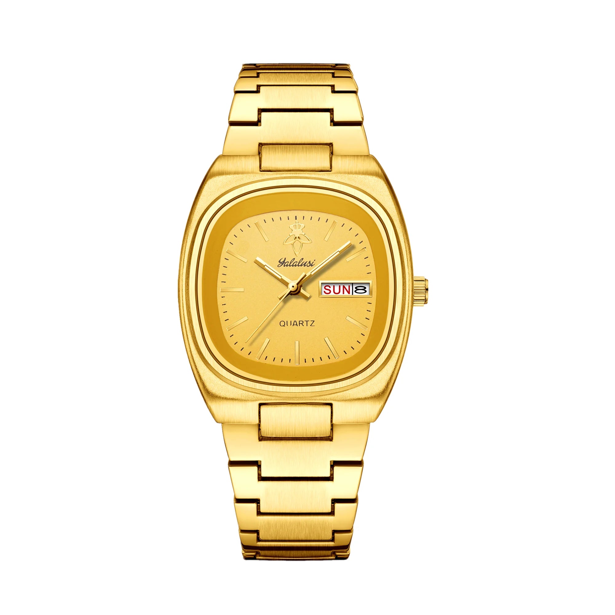 YaLaLuSi Unisex Fashion Waterproof Sport Watch Dual Calendar Gold Quartz Business Elegant with Box Remover Free Shipping mbzr