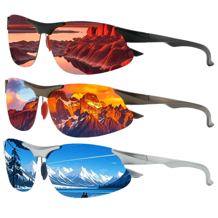 Men's polarized aluminum-magnesium sunglasses colorful UV400 running film sunglasses driving glasses outdoor fishing sunglasses