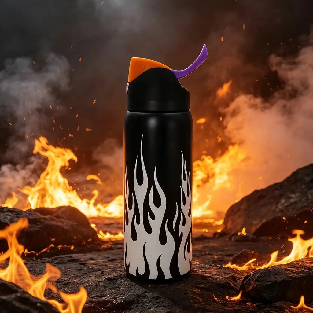 Owalaa white flame 32oz/945ml stainless steel insulated water bottle with straw,for daily sports outdoor,perfect gift mbzr