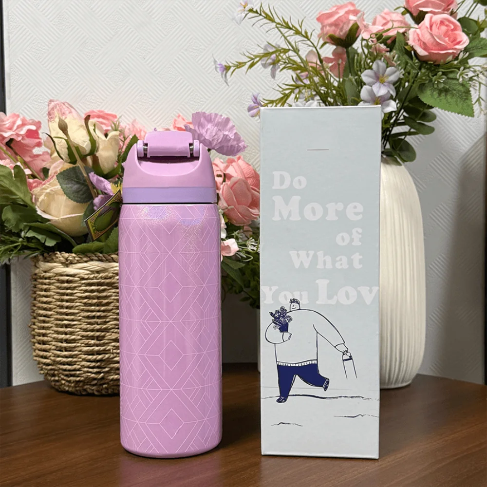 24Oz/32Oz Stainless Steel Water Bottle With Straw For Sports, Travel, And School Sports Water Bottle, Keeps Water Warm For Over mbzr
