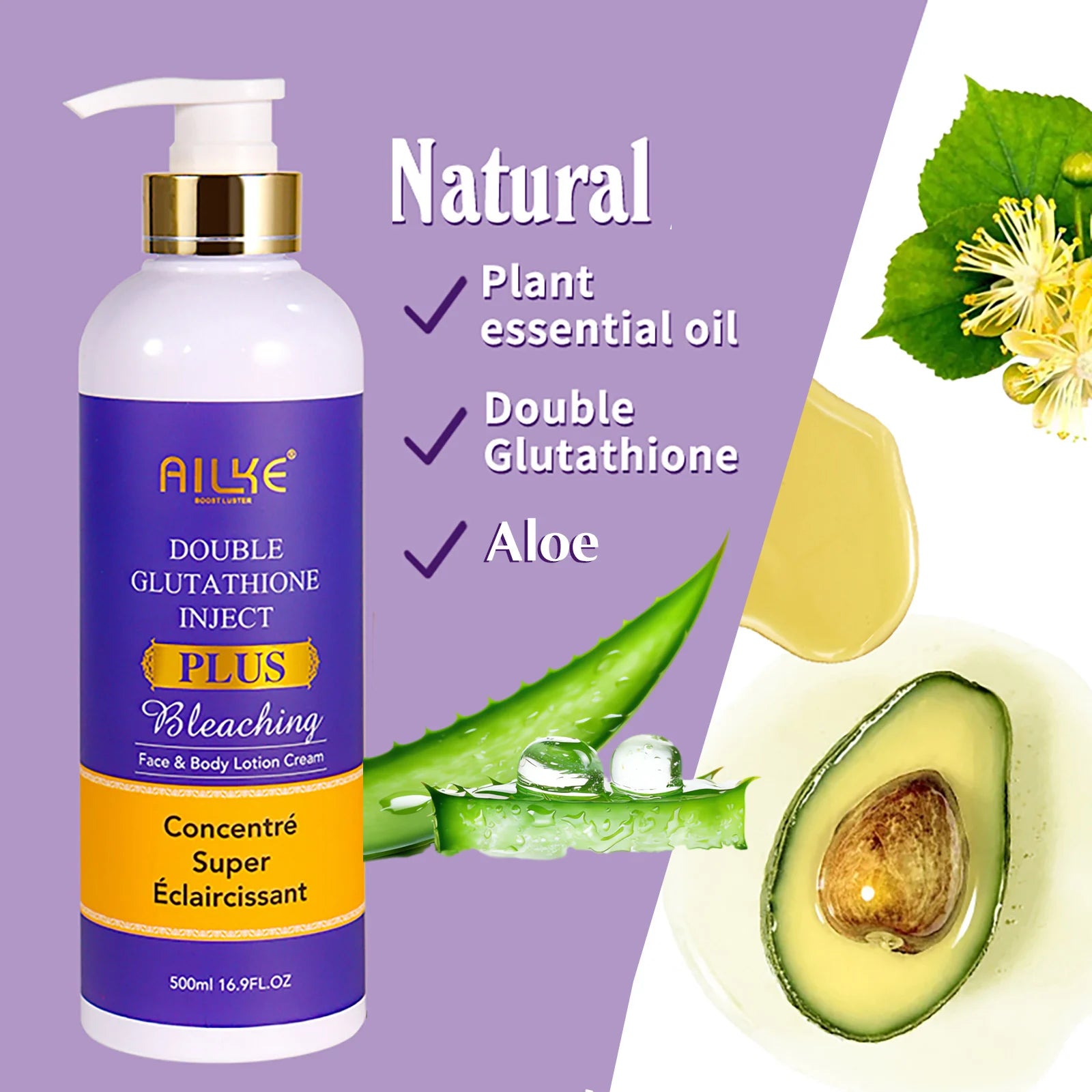 AILKE Glutathione Whitening Cream, Advanced Lightening Lotion, Glowing Cream For All Skin, Reduce Dark Spots, Even Skin Tone mbzr