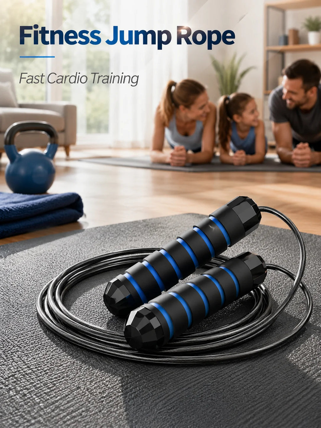 Steel Wire Speed Jump Rope, Adjustable Fitness Skipping Rope with Non-Slip Handles, Weighted Cardio Training Rope for Boxing, HIIT, Cross Training, Gym Workout, Home Exercise, Endurance, Agility and Daily Sports Practice mbzr
