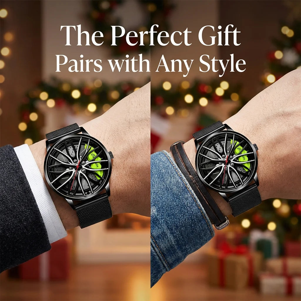 1pcs Men's Black Green Alloy Band Luxury Business Luminous Quartz Watch for Party Holiday Gift mbzr