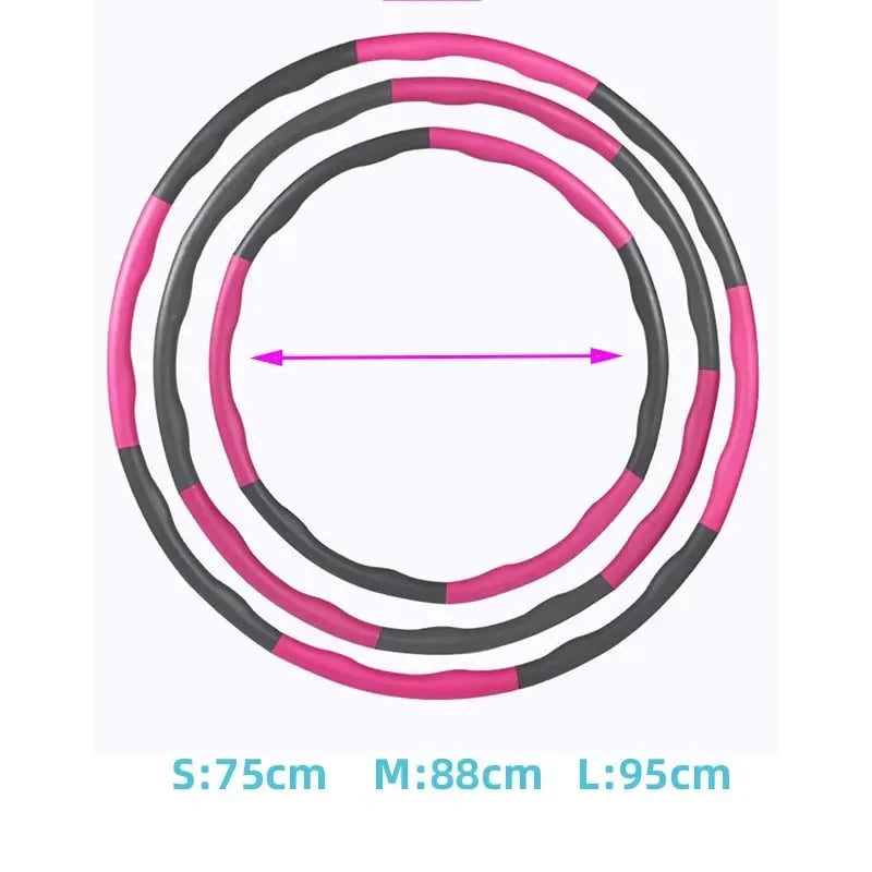 Removable Sports Hoops for Women, Fitness Circle, Rainbow Ball, Massage Exercise, Gym Workout, Fitness Equipment, 6 Sections mbzr