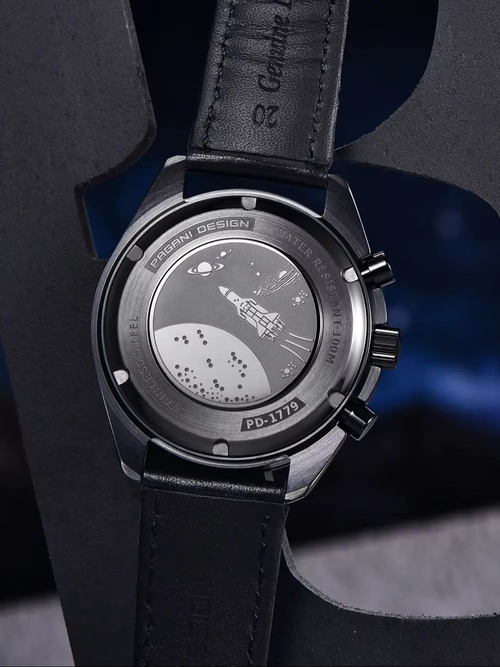 PAGANI DESIGN 2025 New Moon Dark Men's Watches Luxury Quartz Watch Men Skeleton Sport Chronograph AR Sapphire glass Wrist Watch