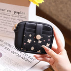 New printed zipper coin purse, Korean version, PU leather soft surface, folding coins, multi-functional folding short wallet, da mbzr