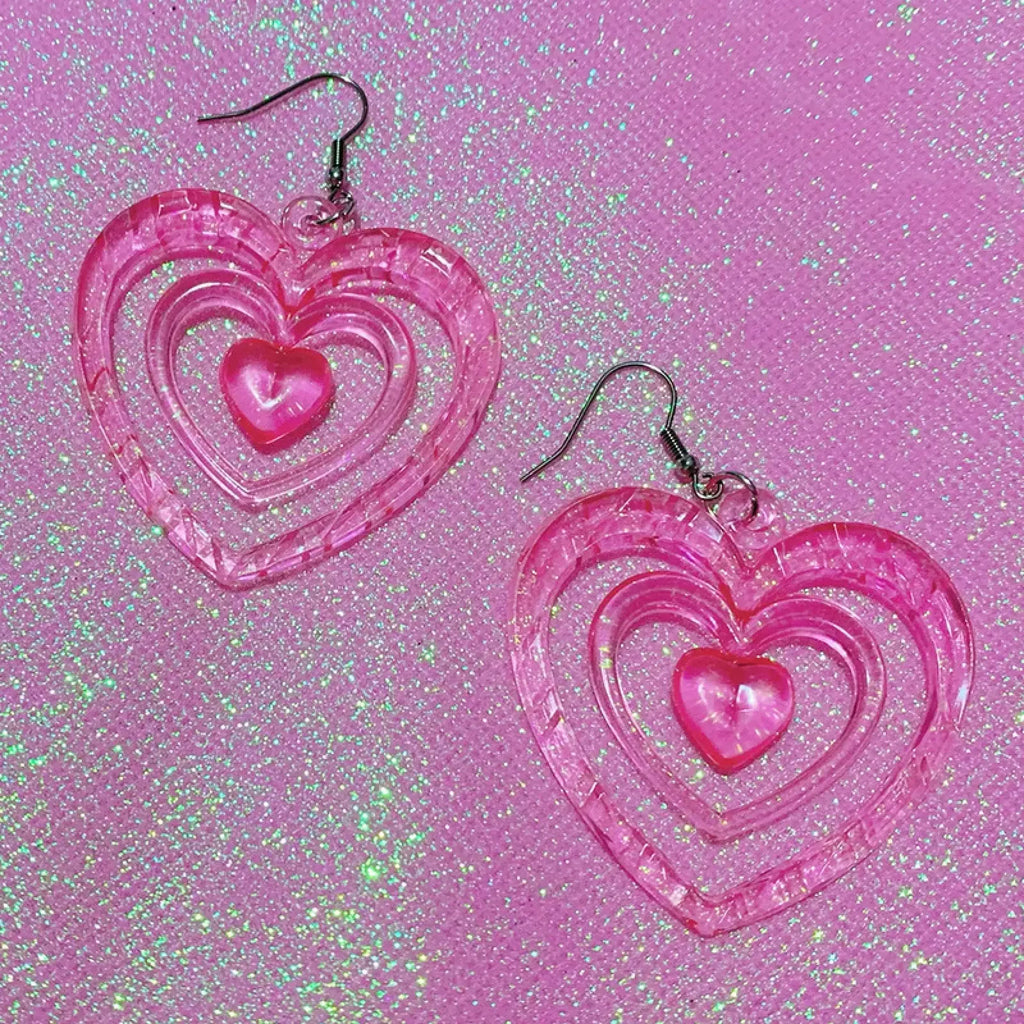 Pink Hollow Design Drop Earrings Cute Style Acrylic Jewelry Daily Wear Accessories Women Fashion Gift mbzr