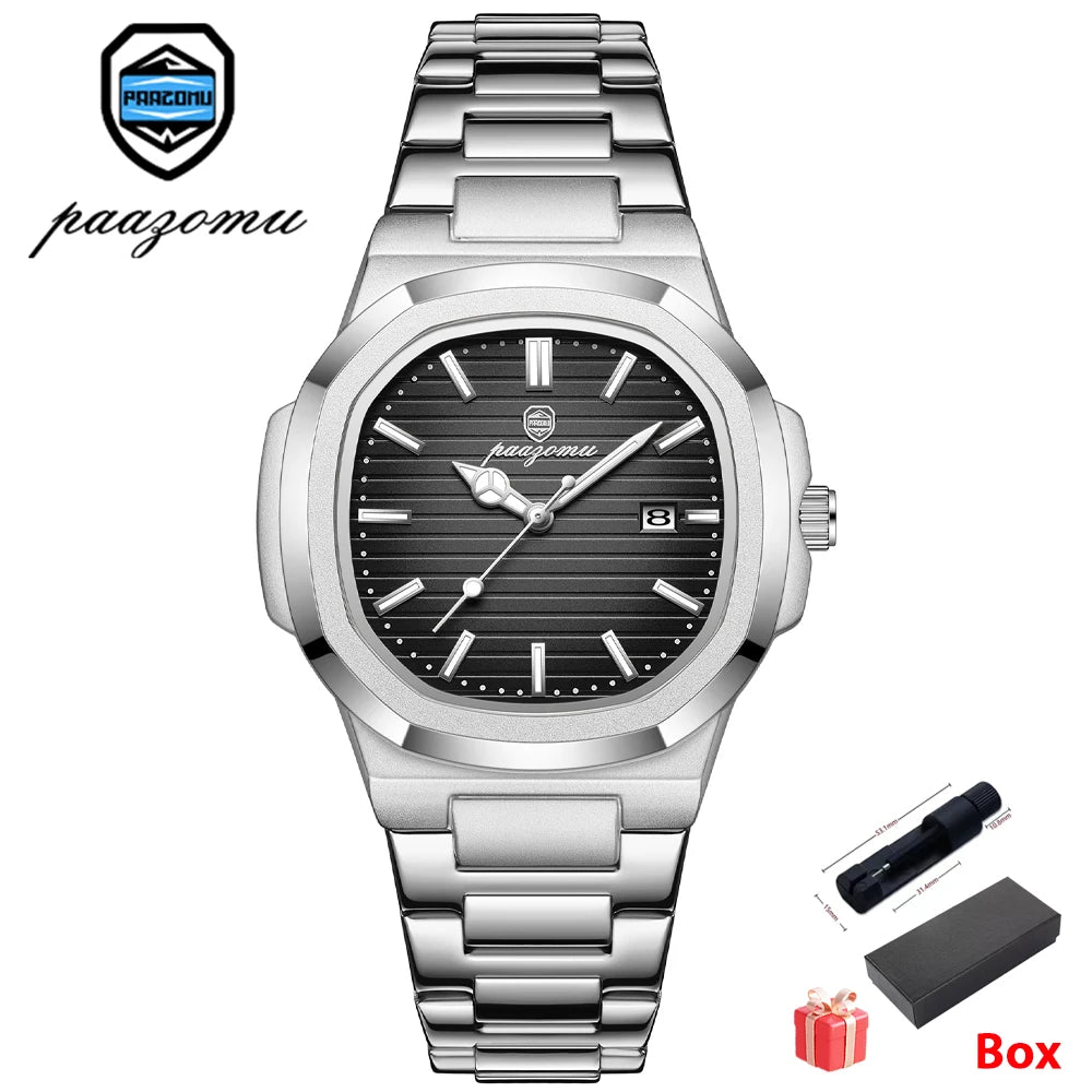 2026 New For Men Fashion Brand Male Watch Waterproof Luminous Stainless Steel Watches  Date Week Casual Quartz Men's Clock Reloj mbzr