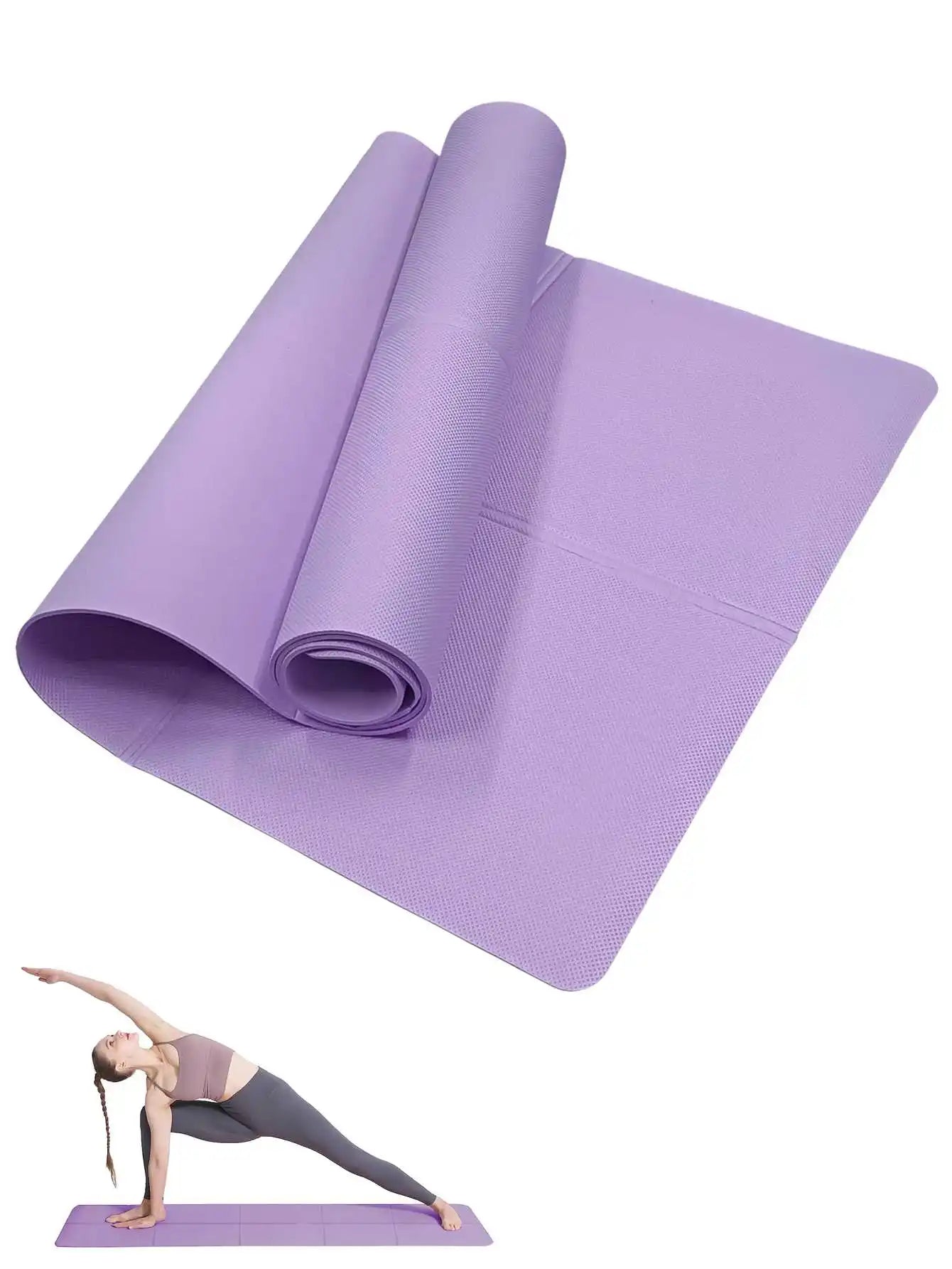Yoga Mat Pilates Fitness Mat 3/4/6mm Thicknes Non Slip Yoga Cushion Travel Fitness Exercise Pad for Women Home Gym Floor Workout mbzr