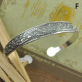 Retro Opening  Bracelet Jewelry Vintage Tibetan Silver Totem Carved Bangle Cuff