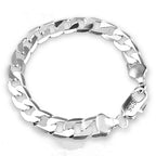 Sterling Silver Sideways Bracelet Unisex Men Women Jewelry