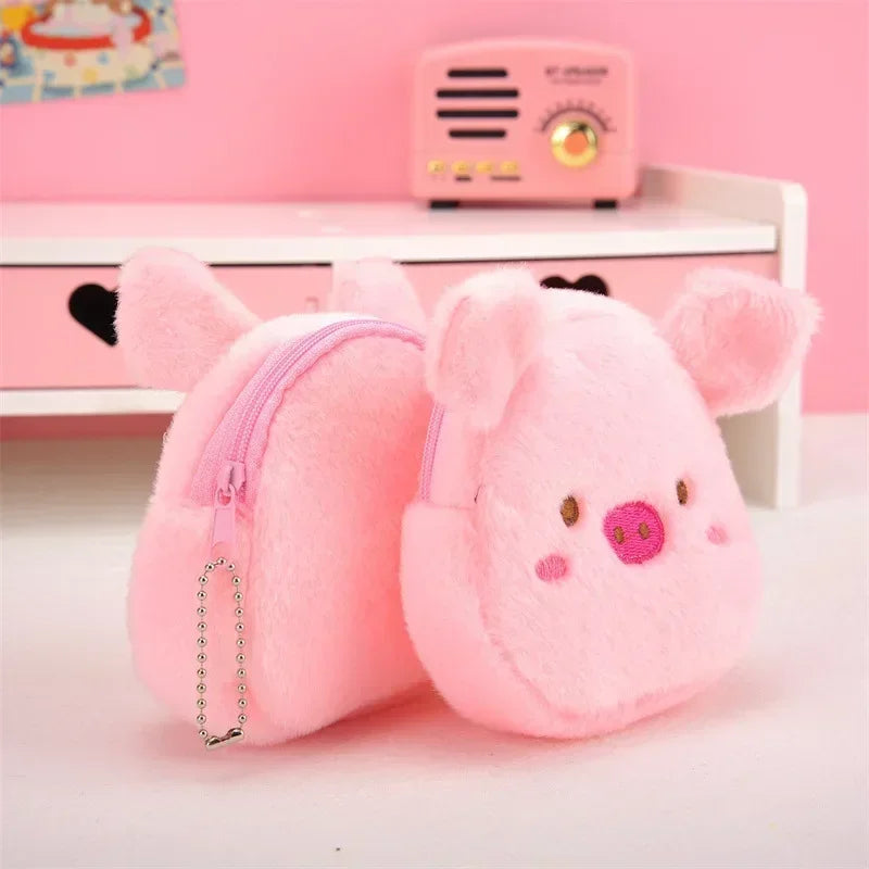 1PC Cute Coin Purse Zipper Change Purse with Keychain Small Headphone Lipstick Bag Mini Wallet Money Bag