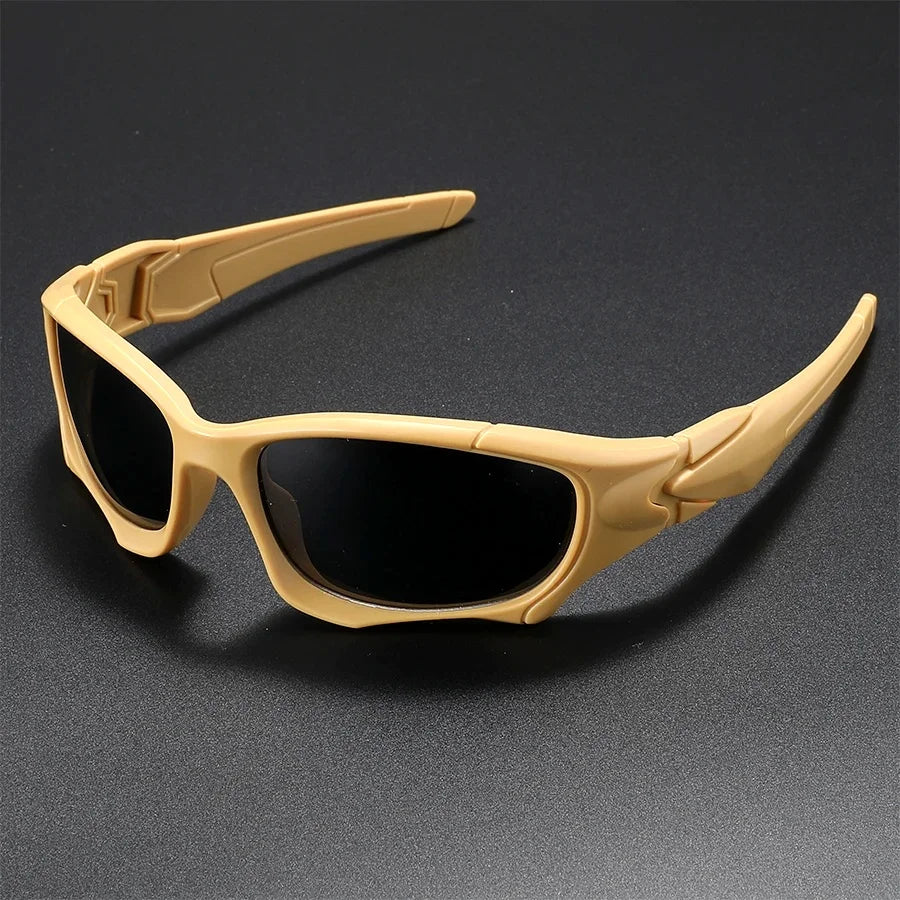 Outdoor Sports Polarized Sunglasses Men Curve Cutting Frame Stress-Resistant Lens Shield Sun Glasses Wome