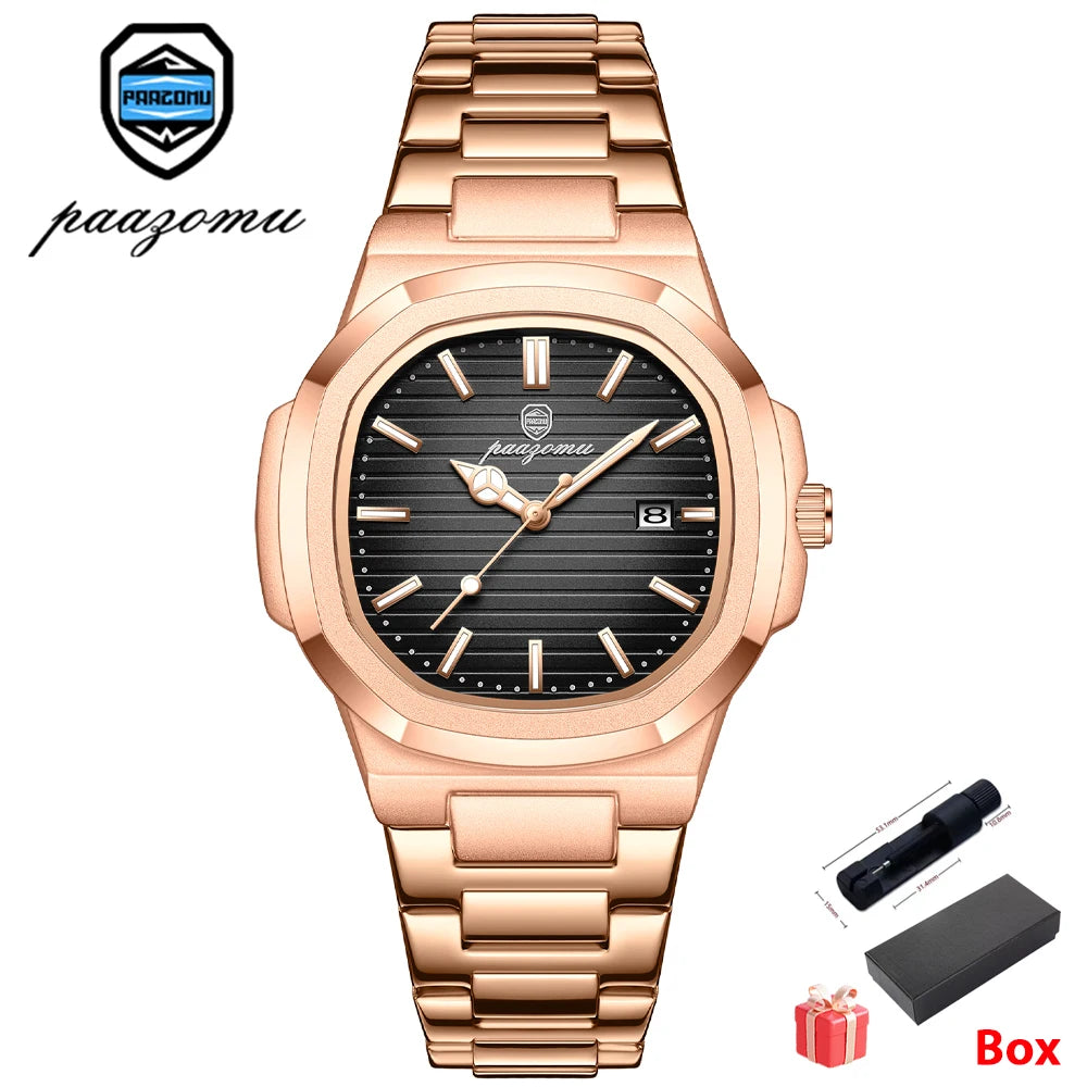 2026 New For Men Fashion Brand Male Watch Waterproof Luminous Stainless Steel Watches  Date Week Casual Quartz Men's Clock Reloj mbzr