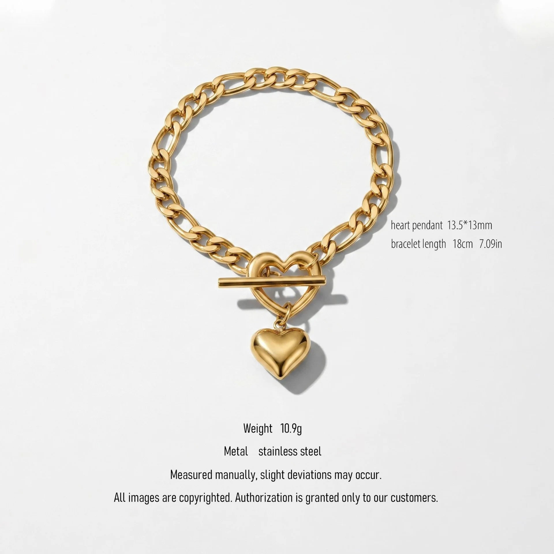 Women's stainless steel 18K gold bracelet that does not fade for a long time   fashionable heart shaped cross and starfish bracelet   luxury