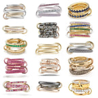Ring Interlocking Stacked Multi-Layer Stainless Steel Ring Jewelry Copper Zircon Hand Jewelry