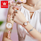 OLEVS 5633 Women Watch Dress Elegant All Diamond Bracelet Luxury Original Waterproof Watch HD Automatic Date Women Quartz Watch mbzr