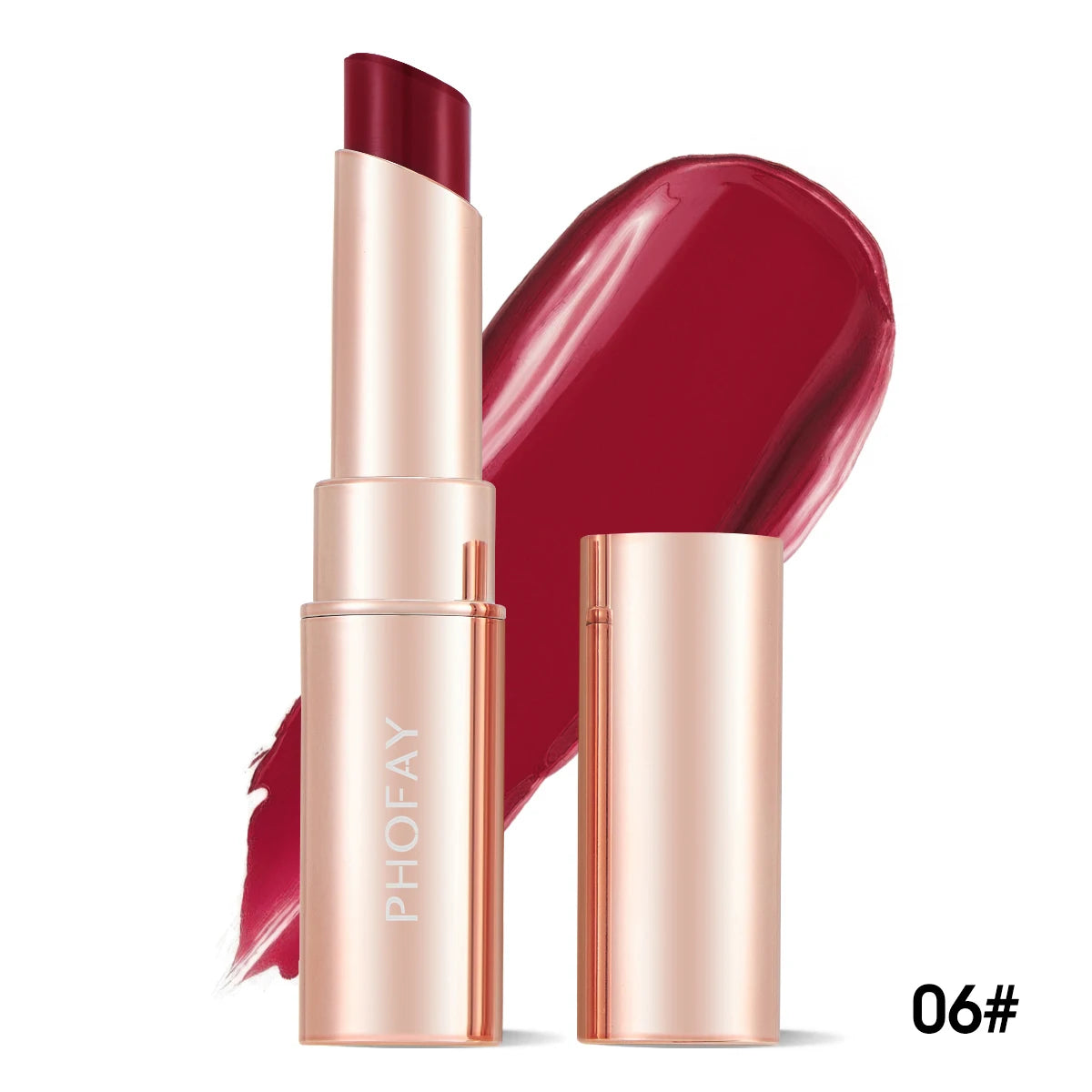PHOFAY 8- Lipstick red brown lipstick waterproof moisturizing mirror lipstick lip gloss natural long-lasting makeup Valentine's mbzr