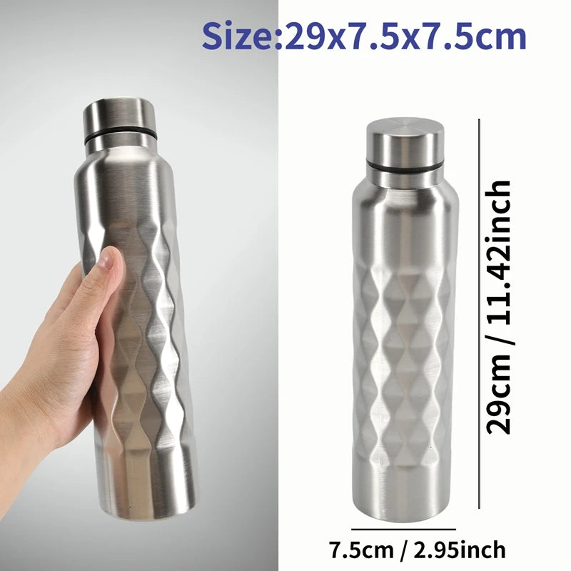 1000Ml Single-Wall Stainless Steel Water Bottle Gym Sport Bottles Portable Cola Beer Drink Bottle mbzr