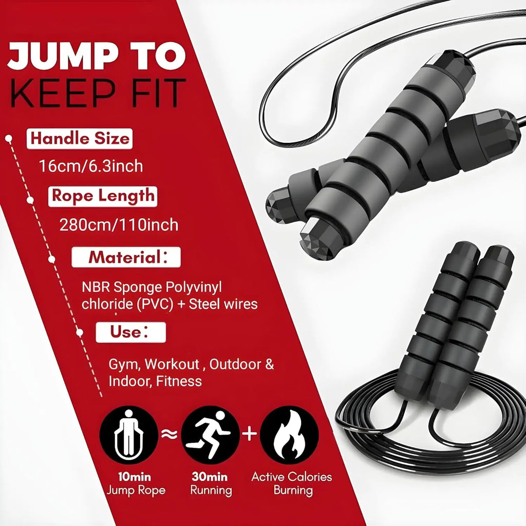 Jump Rope - Tangle-Free Rapid Speed with Ball Bearings -jump Rope for Men, Women, Kids and Adults – Home Exercise and Slim Body Adjustable Speed Jump Ropes for Fitness at Home Gym Workout mbzr