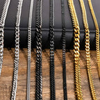 3/5/7mm Stainless Steel Cuban Link Chain Stainless Steel Necklace, Punk Hip-hop Choker for Men, Fashion Jewelry Accessories