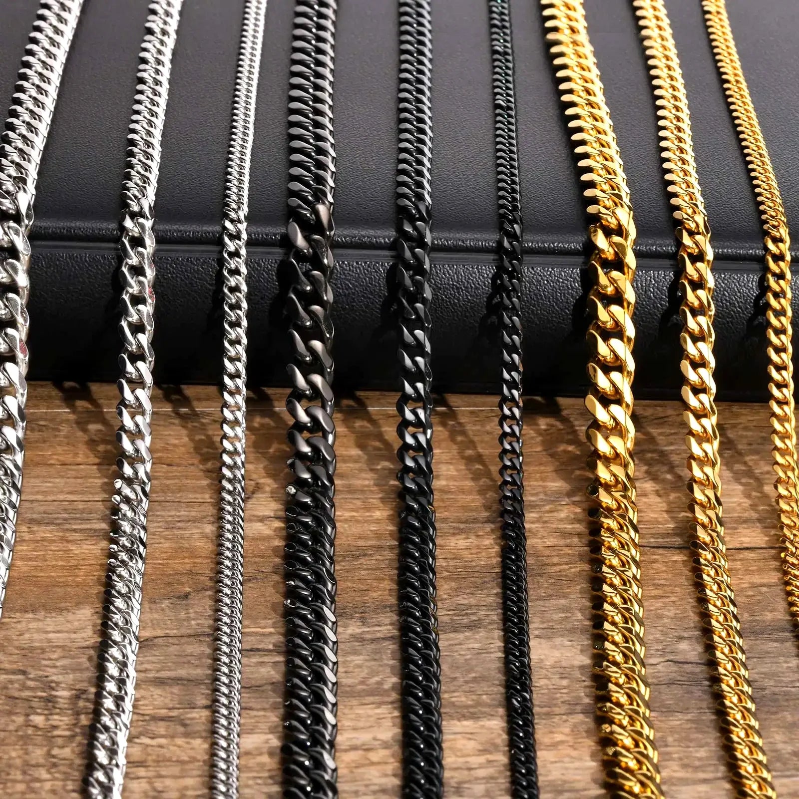 3/5/7mm Stainless Steel Cuban Link Chain Stainless Steel Necklace, Punk Hip-hop Choker for Men, Fashion Jewelry Accessories