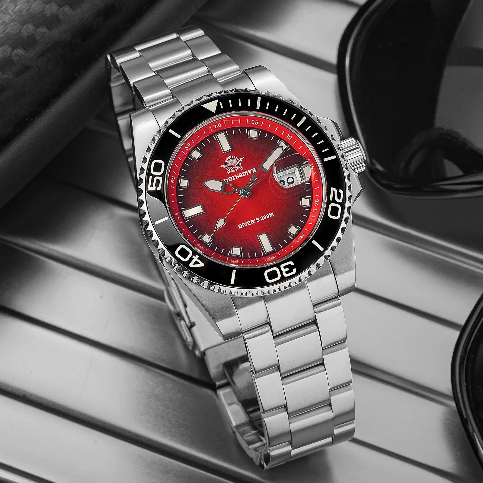 ADDIESDIVE 2026 New Men Quartz Watches BGW9 Super Blue Luminous 200M Waterproof Stainless Steel Fashion Sports Diving Wristwatch