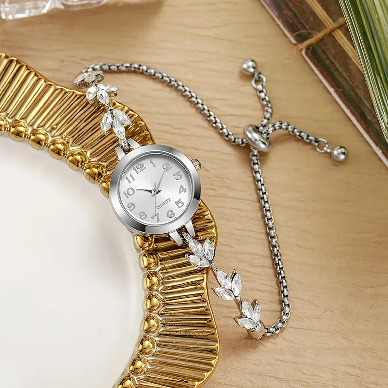Elegant Women Watches Luxury Rhinestone Bracelet Bracelet Quartz Watch Reloj Mujer Girls Clock Gift（Without Box） mbzr