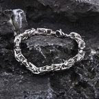 Vnox 6.4mm Byzantine Chain Bracelets for Men Boys Square Braided Link Bracelet Never Fade Stainless Steel New Masculine Style
