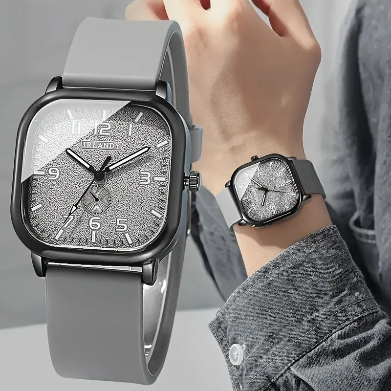 Fashion Square Women's Watch Casual Silicone Strap Quartz Watches Sports Wristwatch For Men Women Students（Without Box） mbzr